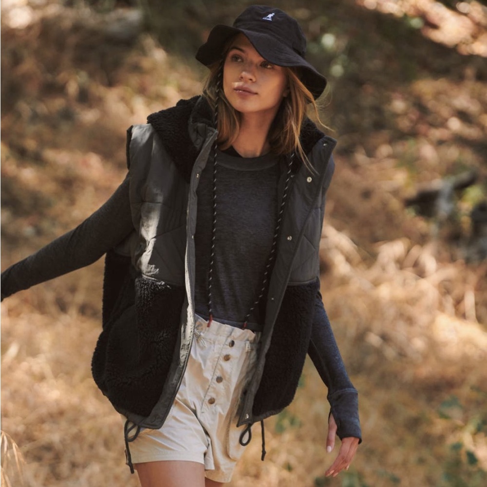 Free People FP Movement Adventure Awaits Vest Fleece Jacket Coat, XS, EUC